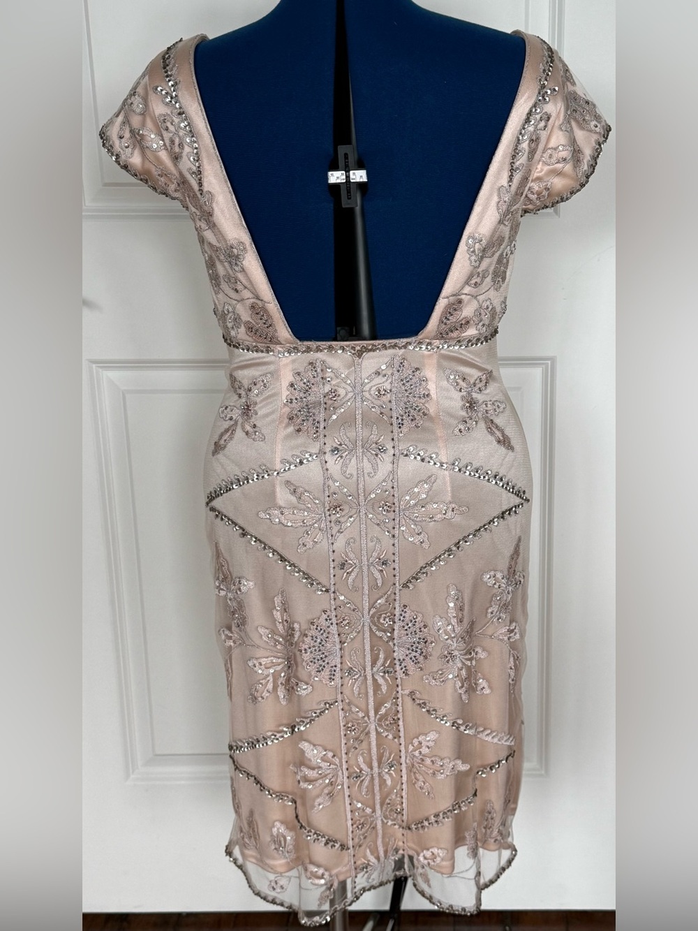 Sue Wong champagne beaded cocktail dress, size 6 ✨ - Picture 2 of 6